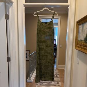 Raag Green and purple Patterned slip dress